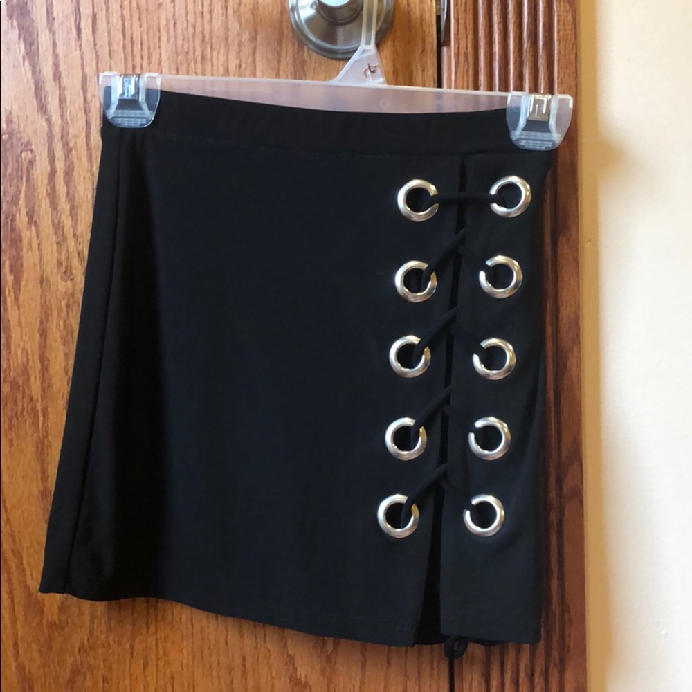 Kids Medium black lace up skirt